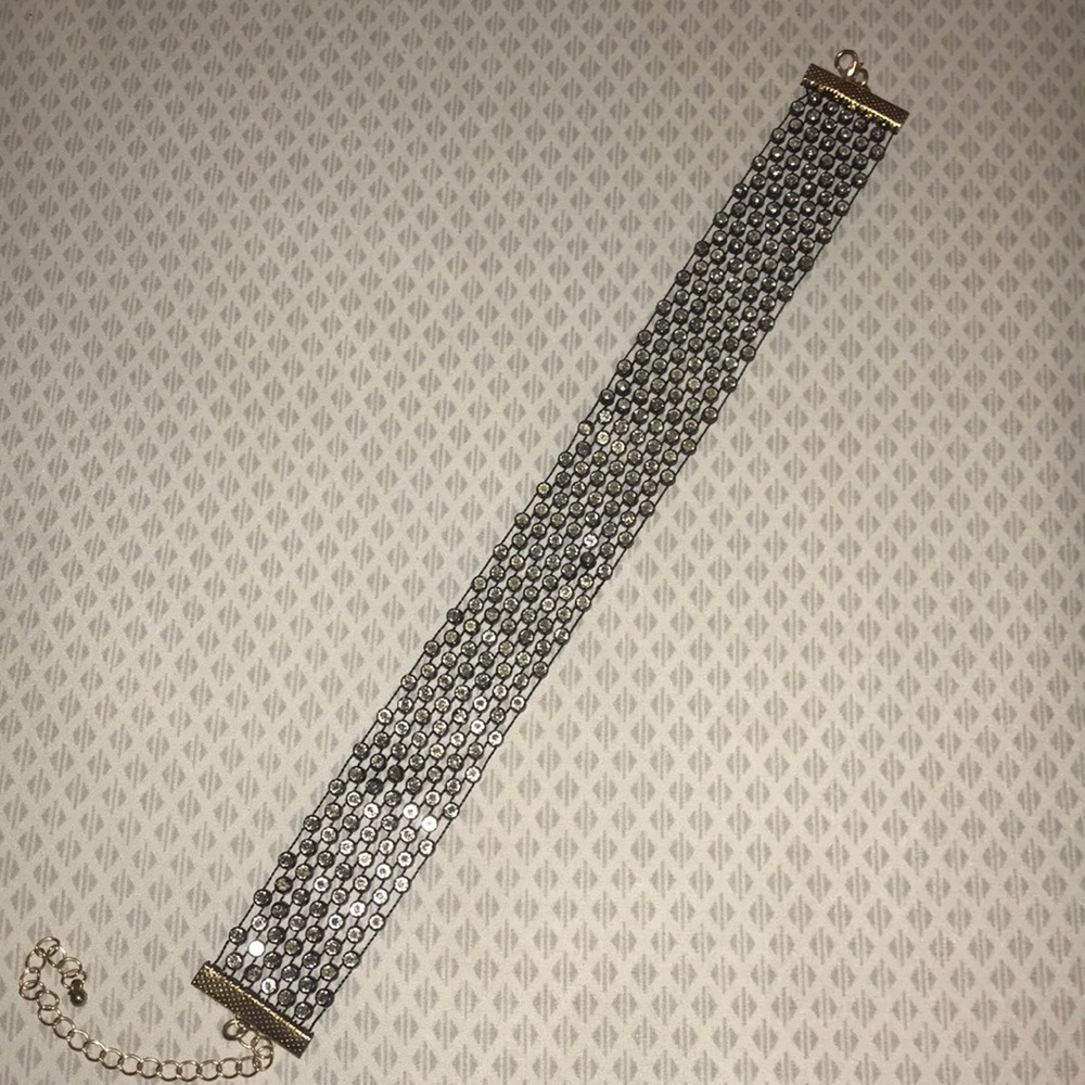 Black Rhinestone Multiple Layers Choker Necklace